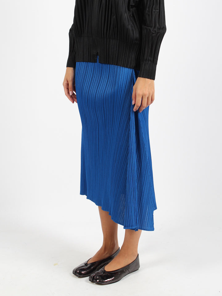 Plisse` midi skirt