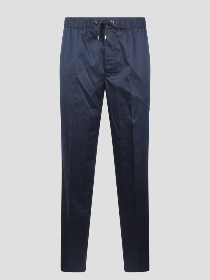 Cotton crêpe jogging trousers