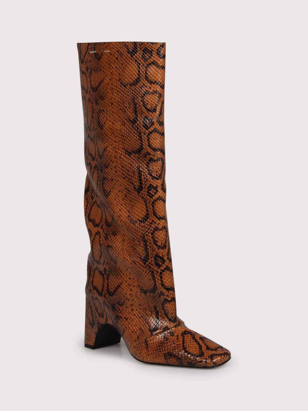 Snake print bridge boot