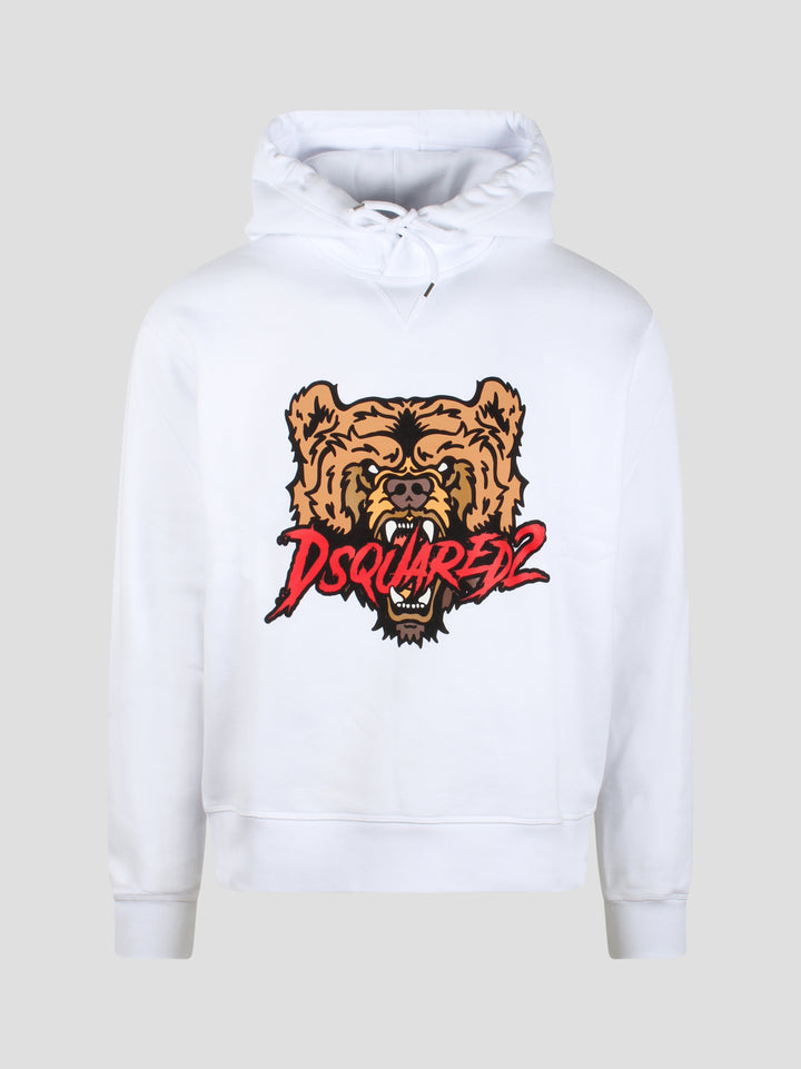 Printed bear hoodie