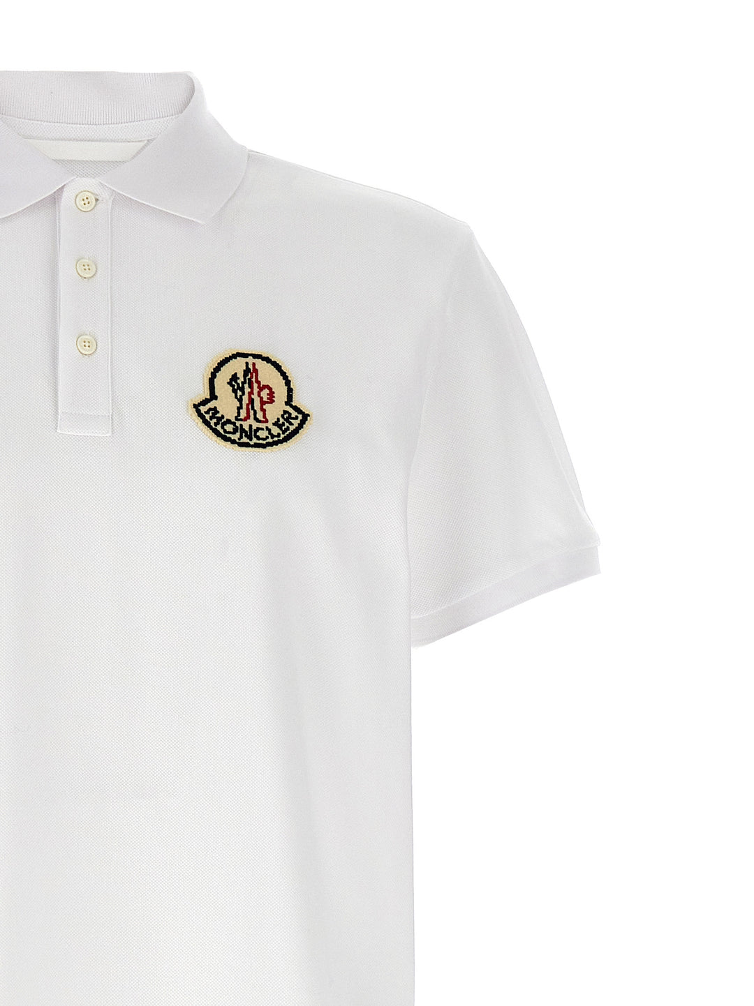 Logo Patch  Shirt Polo Bianco