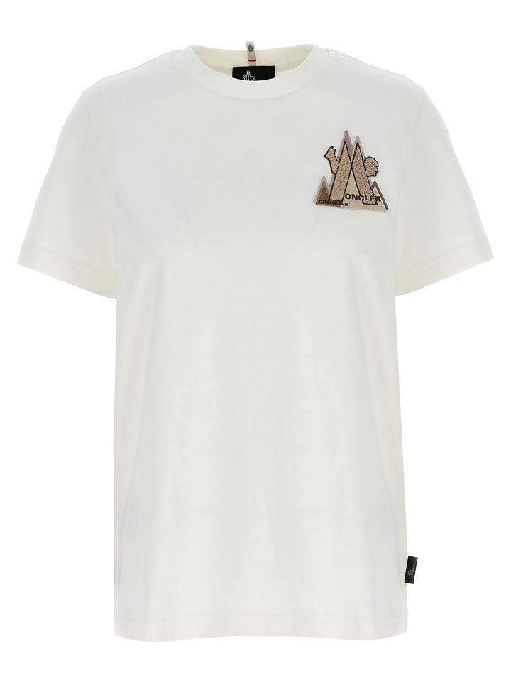 Logo Patch T Shirt Bianco