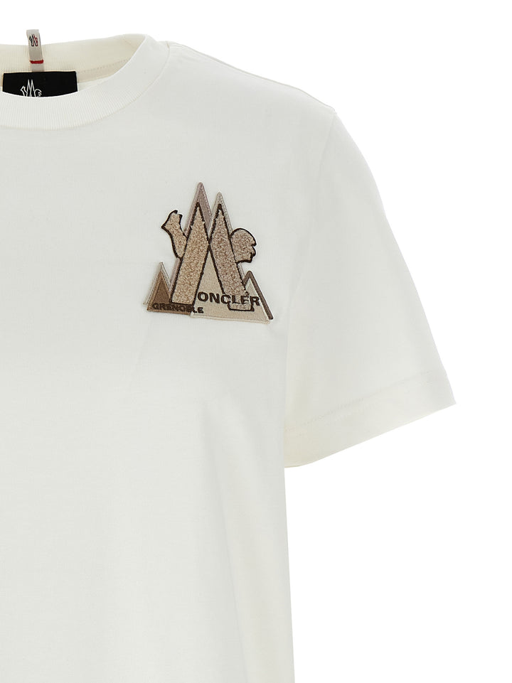 Logo Patch T Shirt Bianco