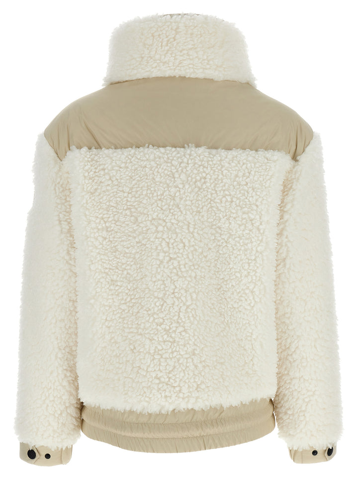 Fur-Effect Down Jacket Giacche Bianco