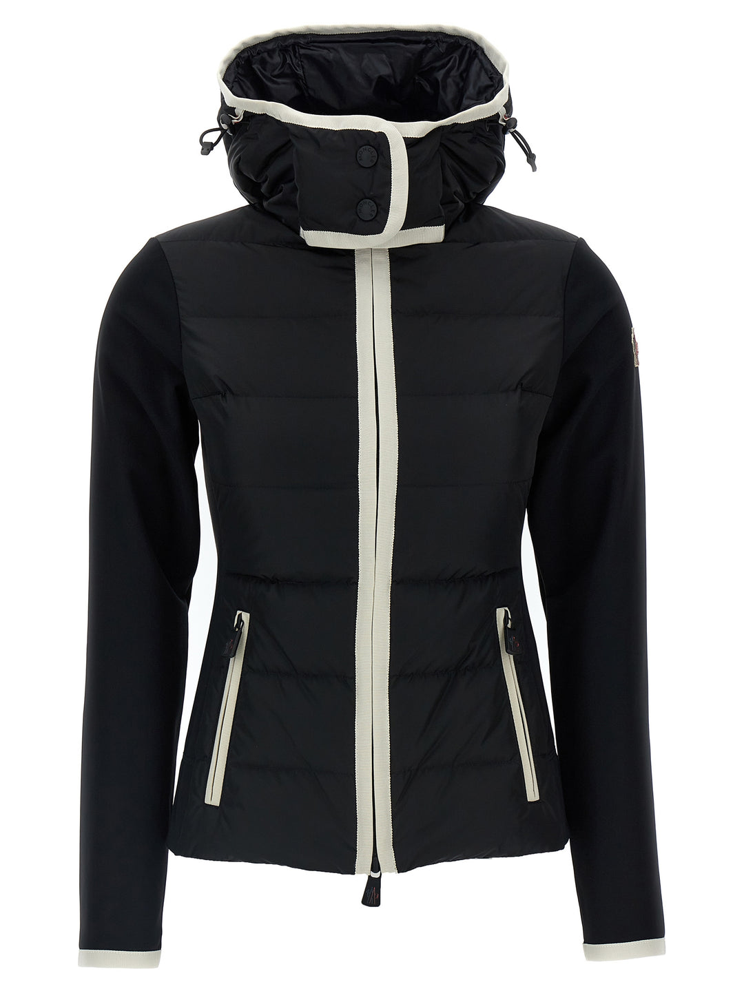 Two-Material Hooded Jacket Giacche Nero