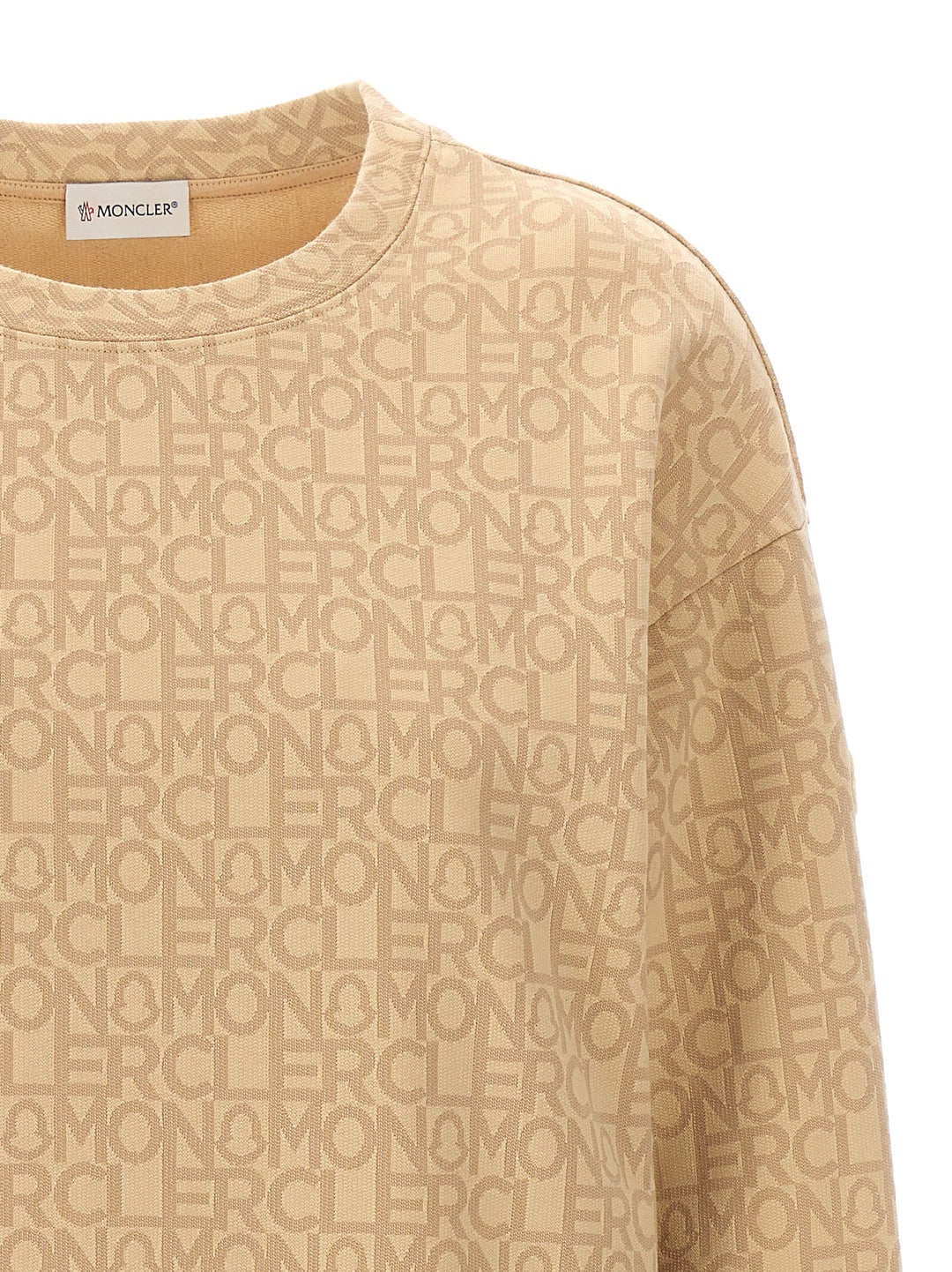 Jacquard Logo Felpe Beige