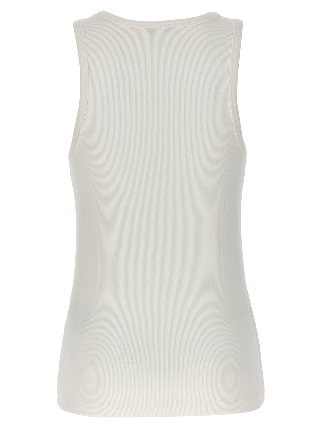 Logo Embroidery Tank Top Top Bianco