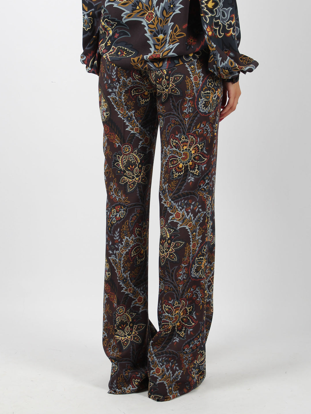 Floreal paisley flared trousers