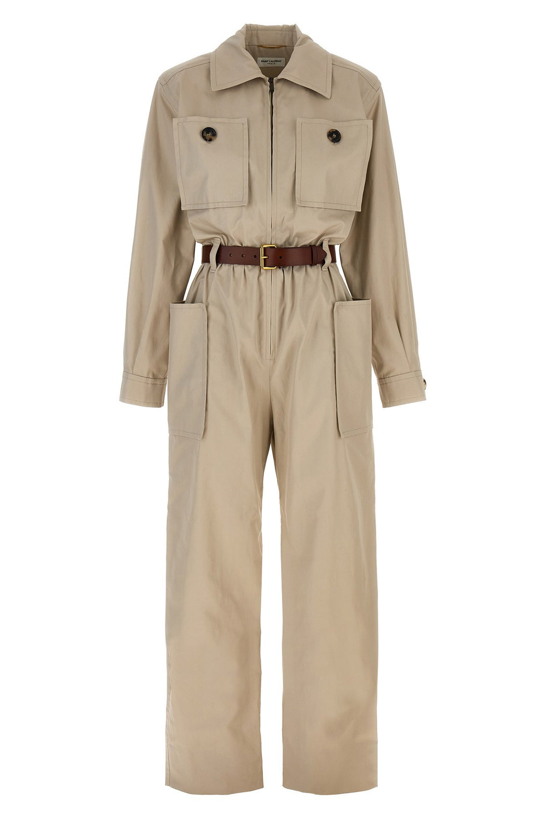 Twill Belt Jumpsuit Tute Intere Beige