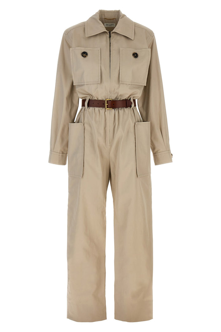 Twill Belt Jumpsuit Tute Intere Beige