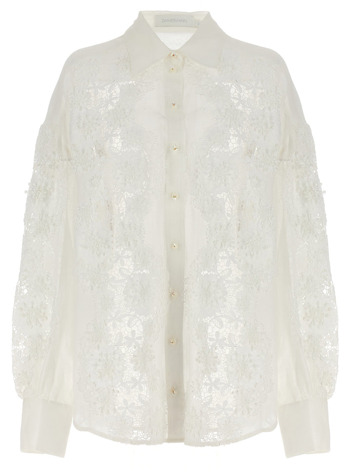 Halliday Lace Flower Camicie Bianco