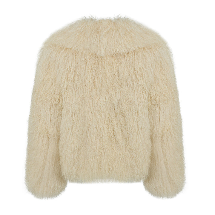 Cappotto Loyenne Beige in Pelliccia di Agnello