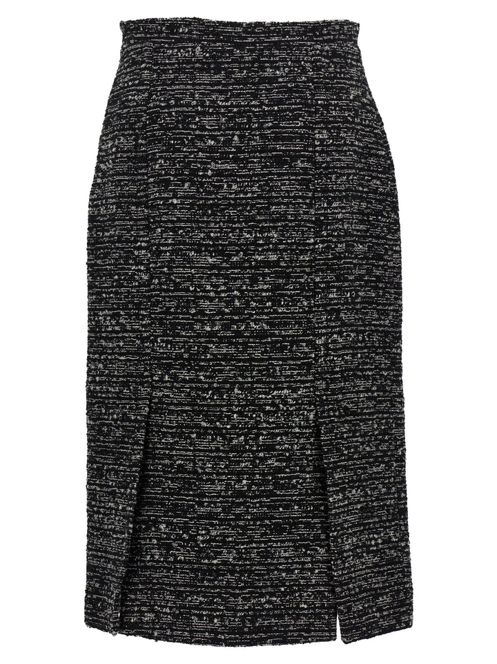 Tweed Skirt Gonne Bianco/Nero