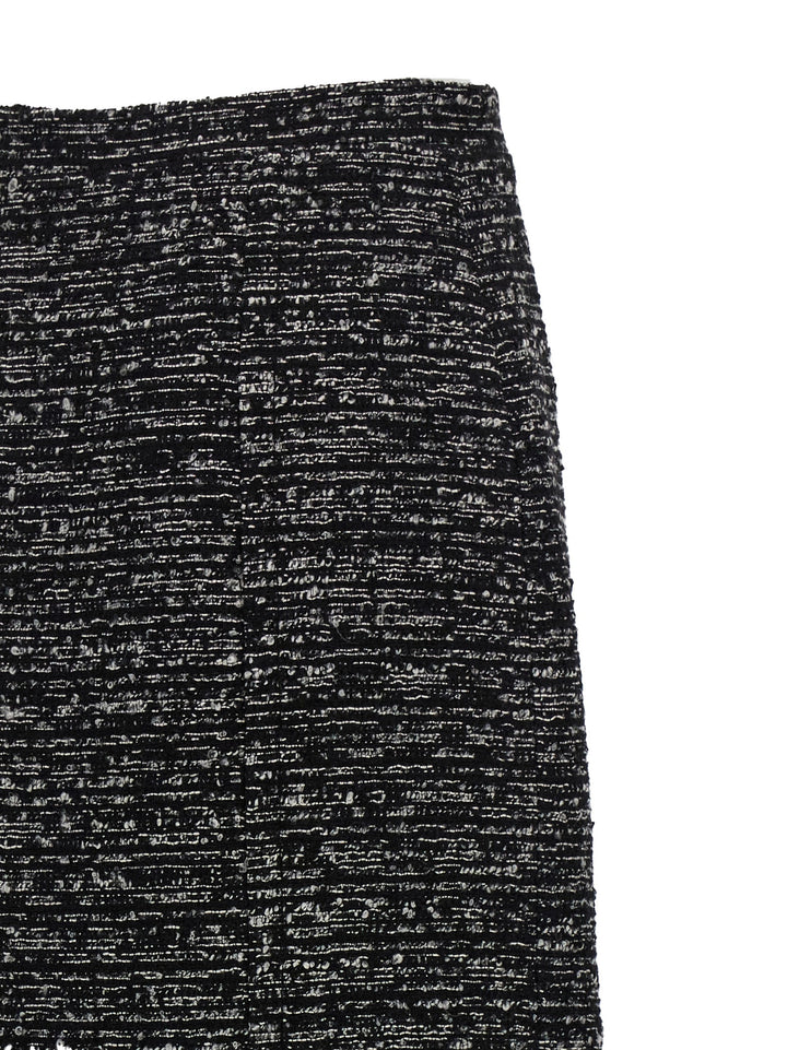 Tweed Skirt Gonne Bianco/Nero