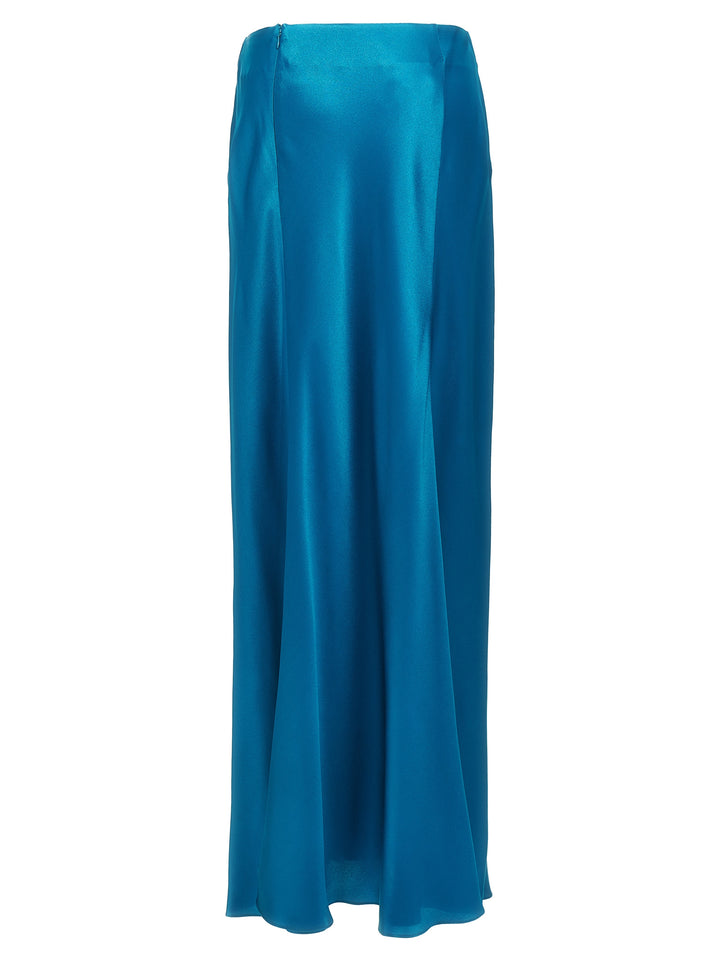 Long Satin Skirt Gonne Celeste