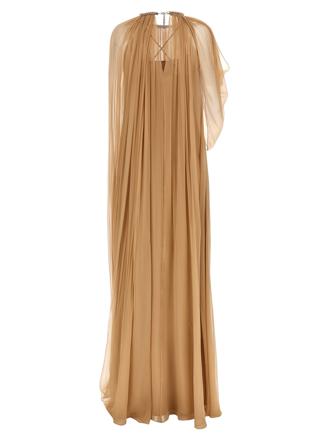 Long Chiffon Dress Abiti Beige