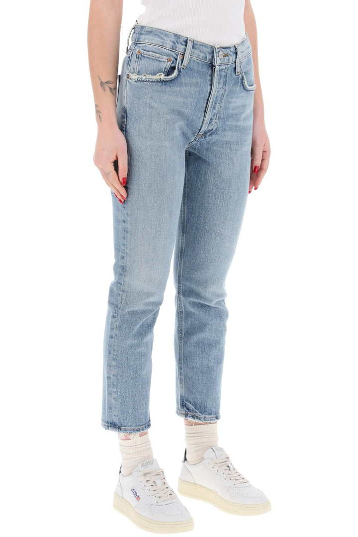 Jeans Cropped Dritti A Vita Alta Riley