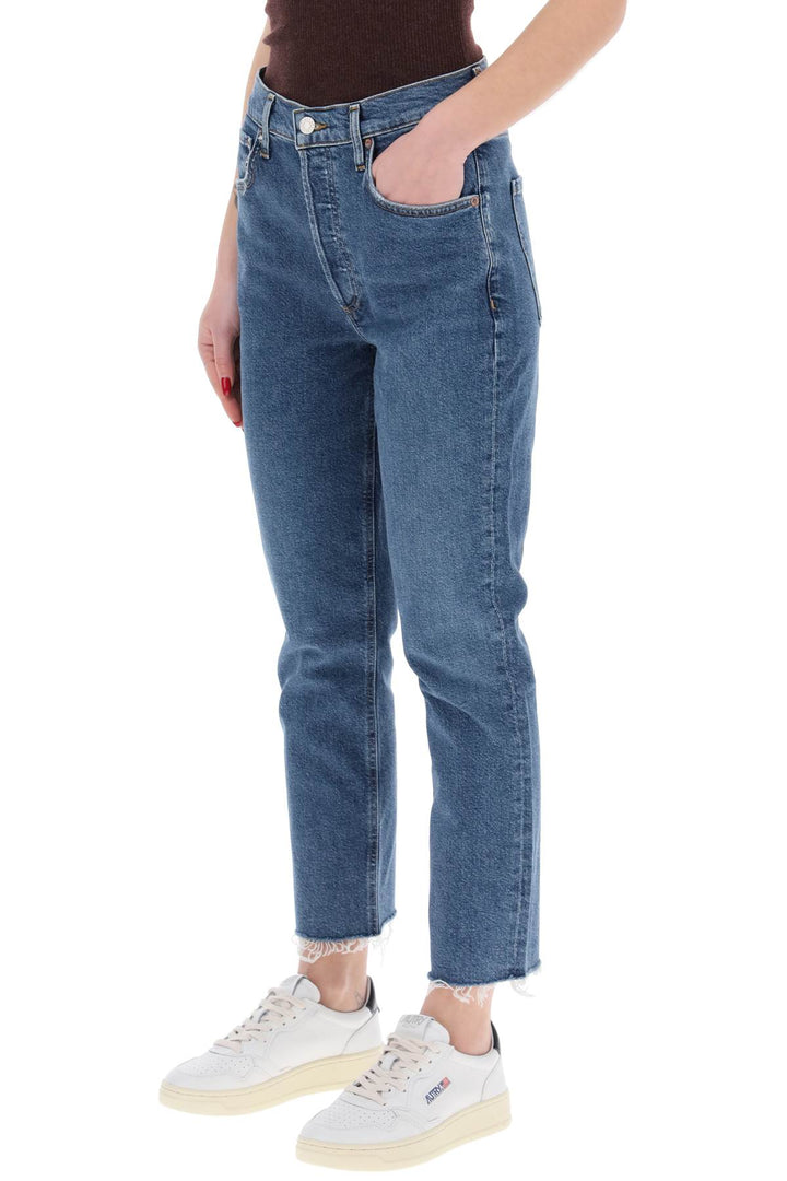 Jeans Cropped Dritti A Vita Alta Riley