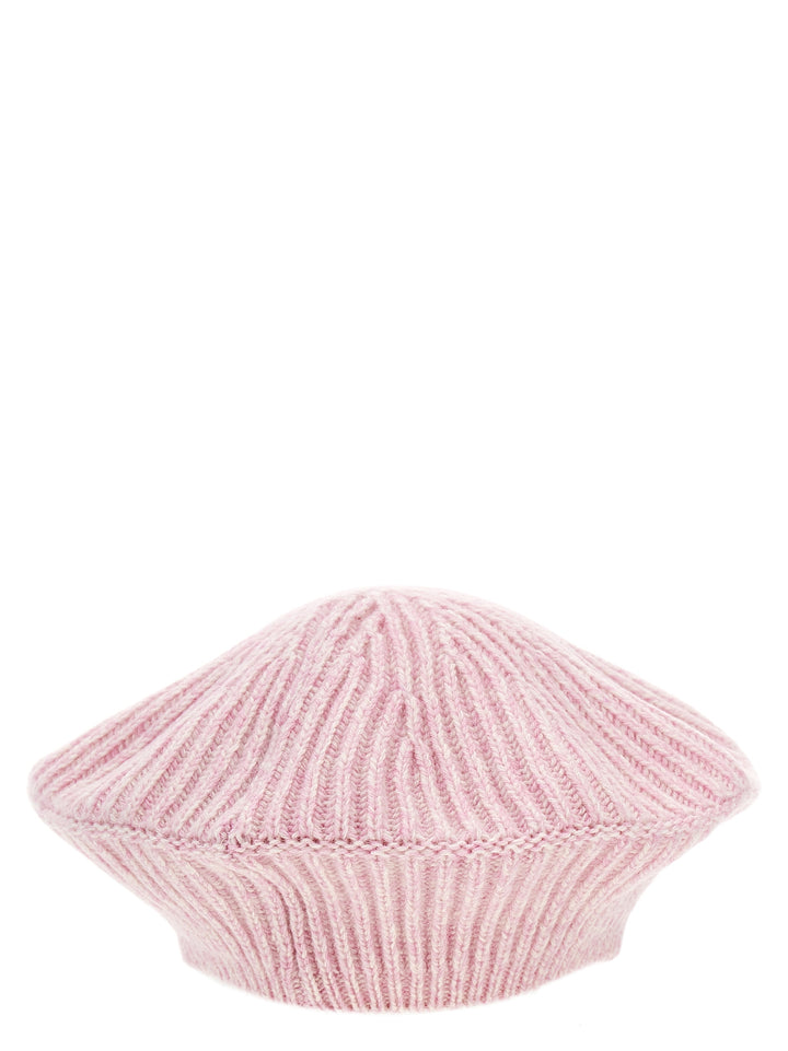 Logo Ribbed Beanie Cappelli Rosa