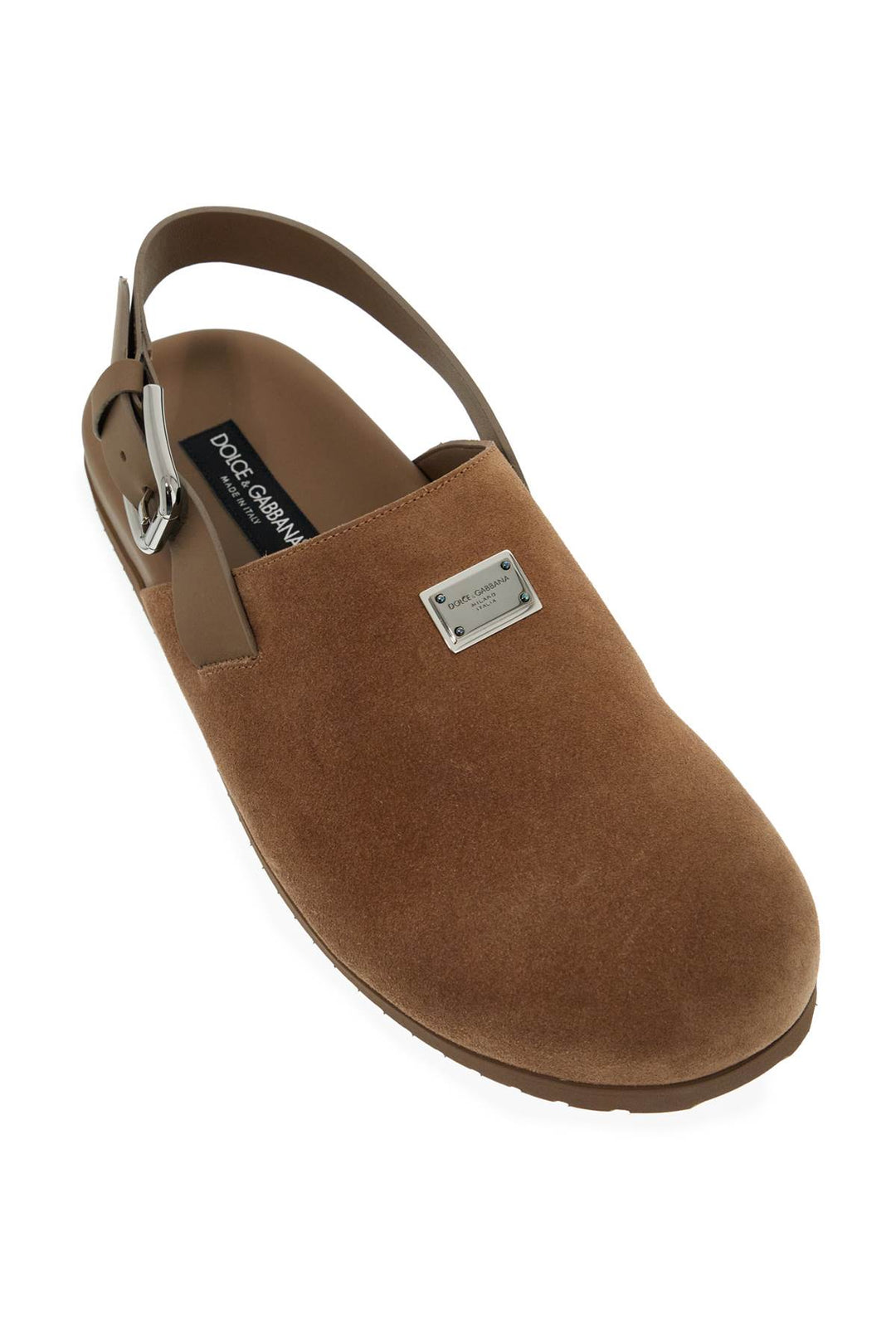 Sabot In Suede Con Placca Logo