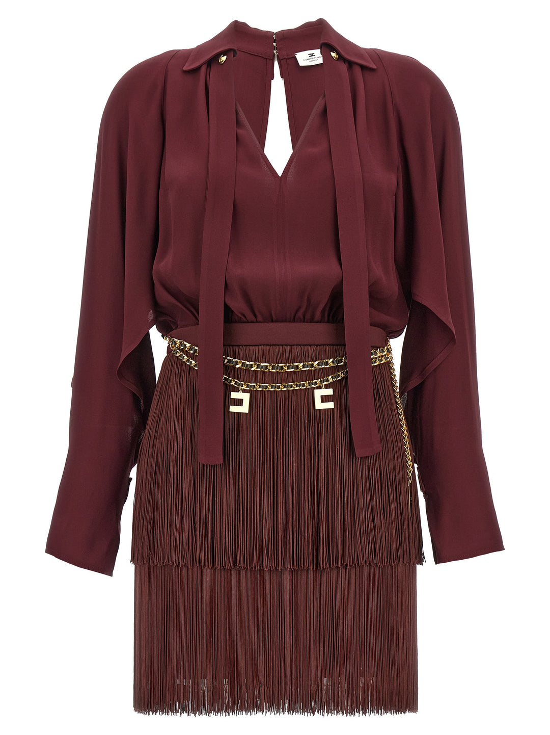 Fringed Dress Abiti Bordeaux