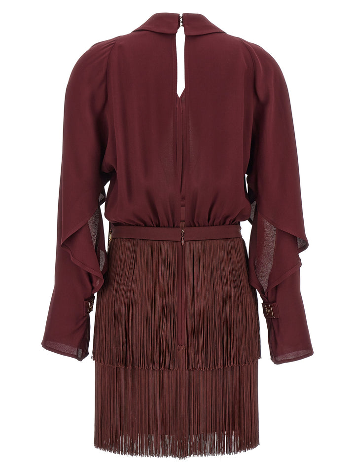 Fringed Dress Abiti Bordeaux