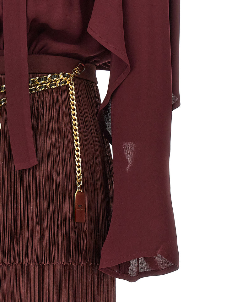 Fringed Dress Abiti Bordeaux