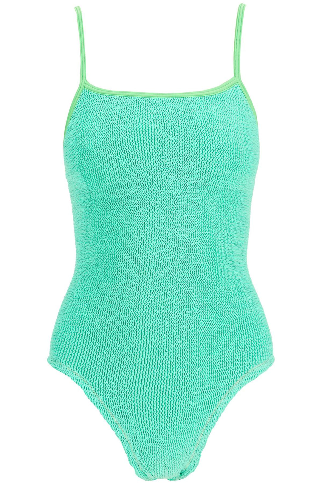 Costume Da Bagno Intero Poliammide Verde Neon A Vita Alta Con Spalline Regolabili