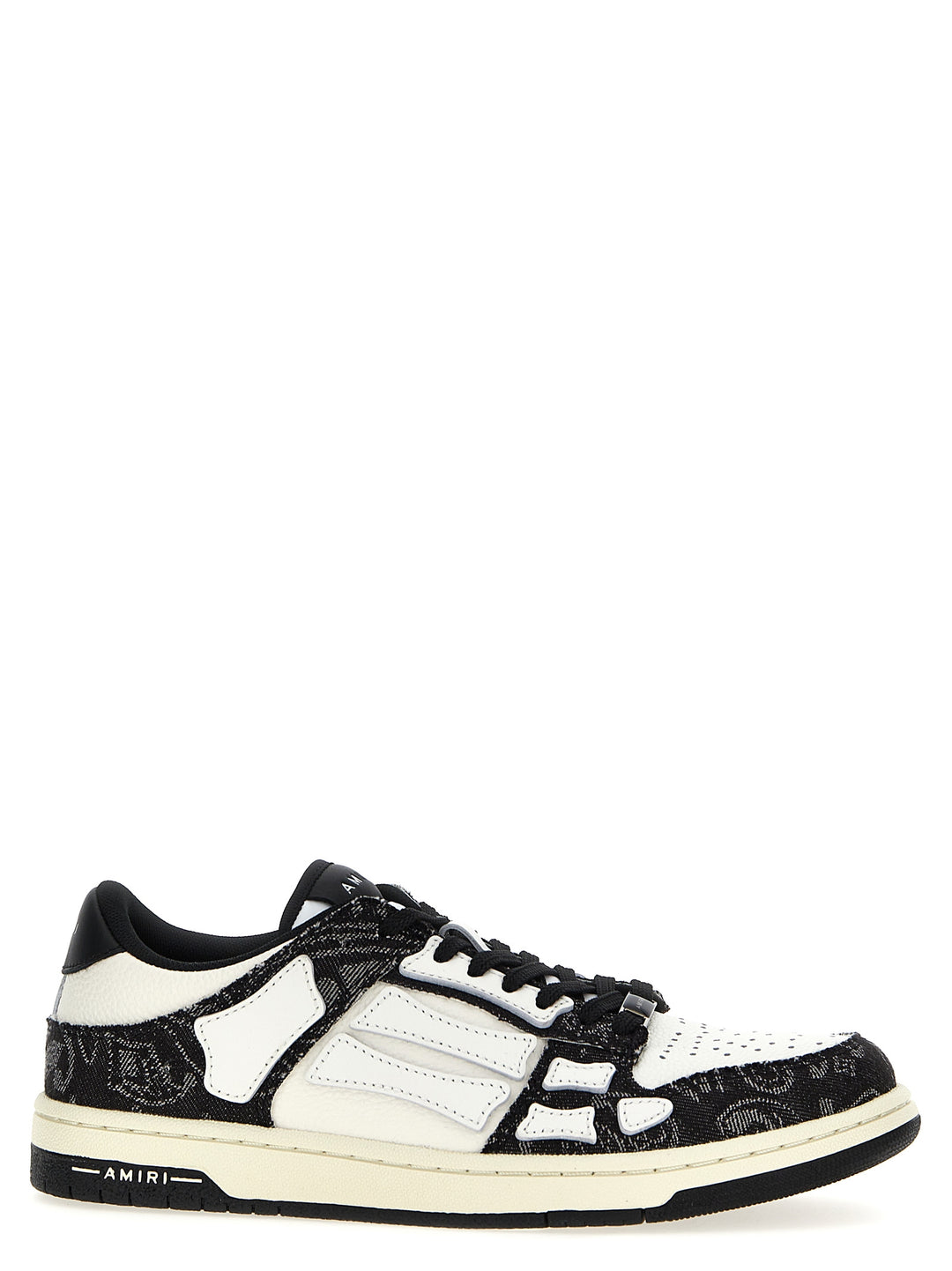 Bandana Denim Skel Top Low Sneakers Bianco/Nero