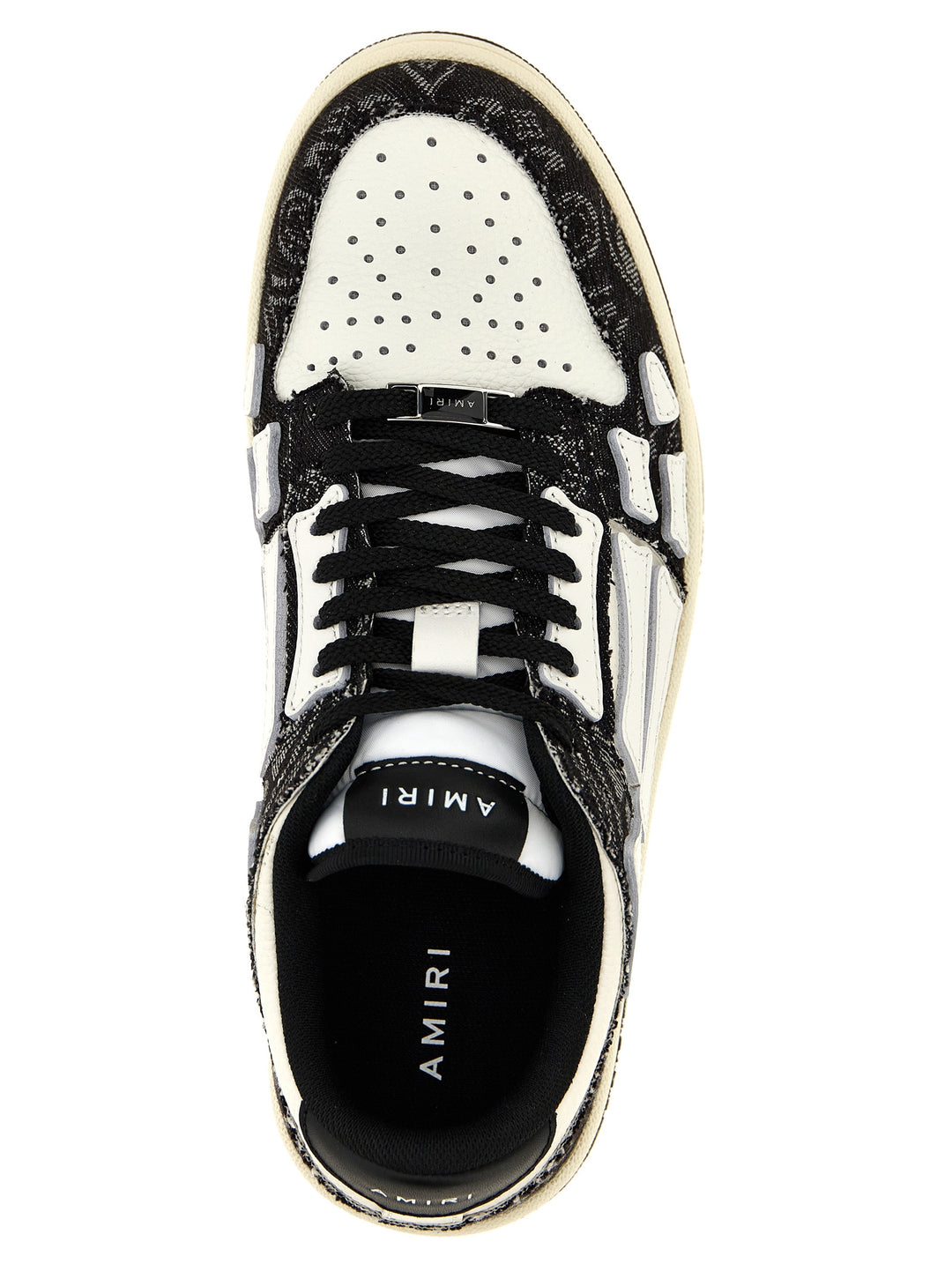 Bandana Denim Skel Top Low Sneakers Bianco/Nero