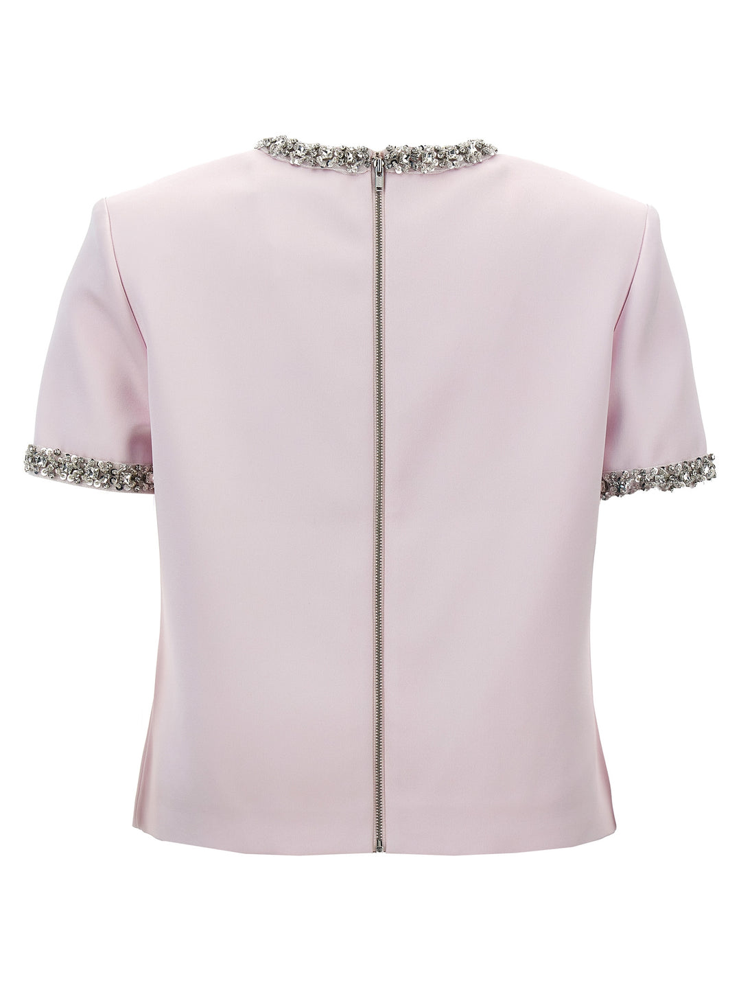 Pink Satin Embellished Top Rosa