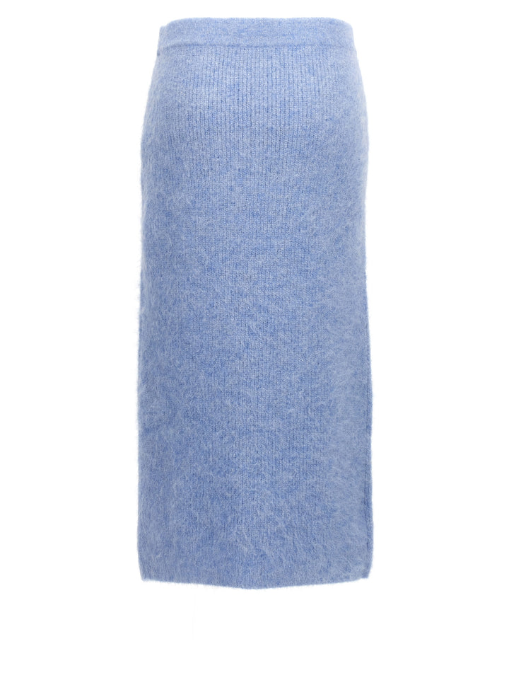 Blue Soft Knit Midi Gonne Celeste