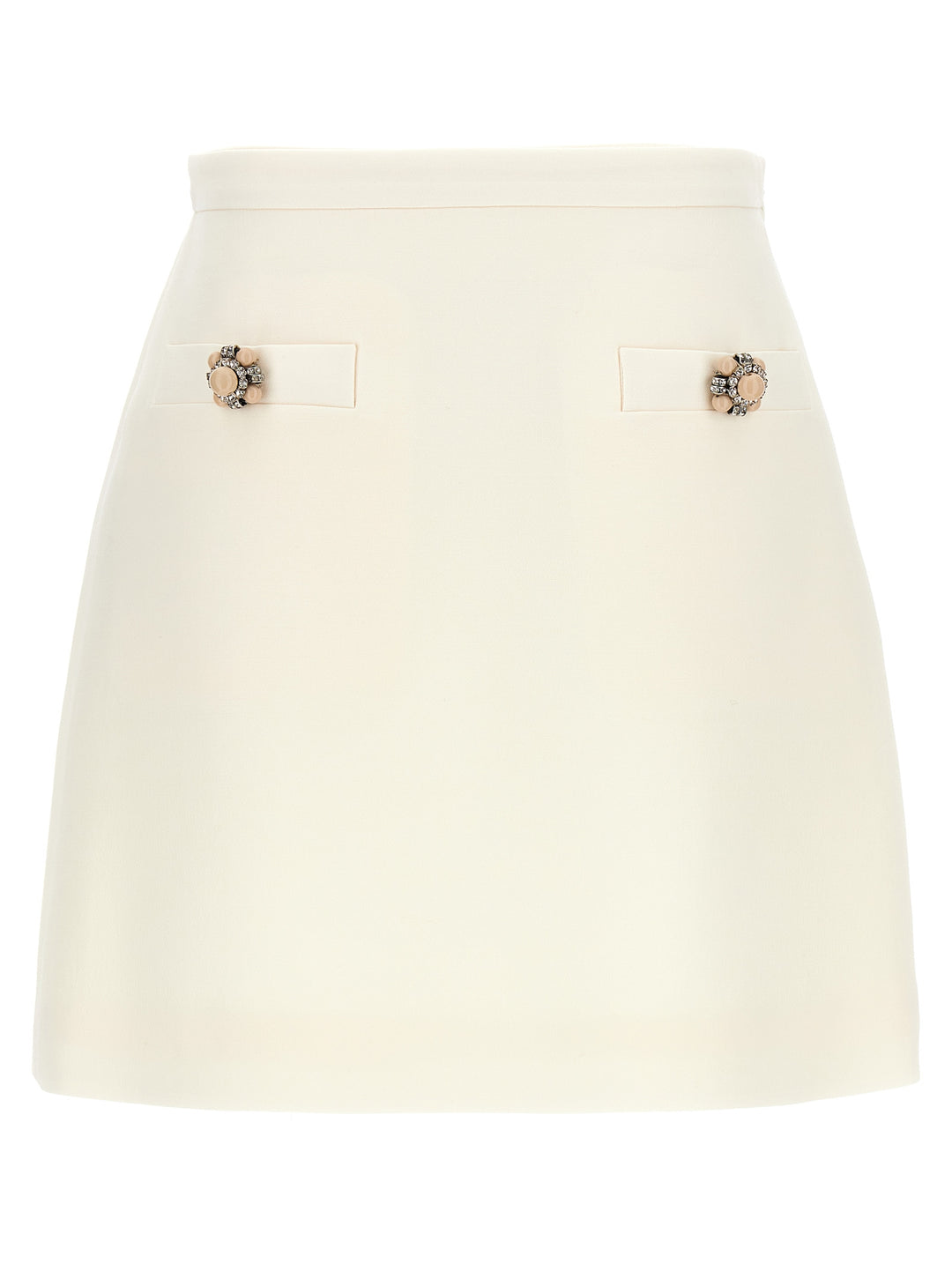 Valentino Garavani Crepe Couture Skirt Gonne Bianco