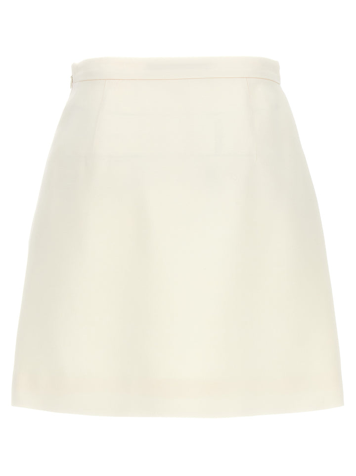 Valentino Garavani Crepe Couture Skirt Gonne Bianco