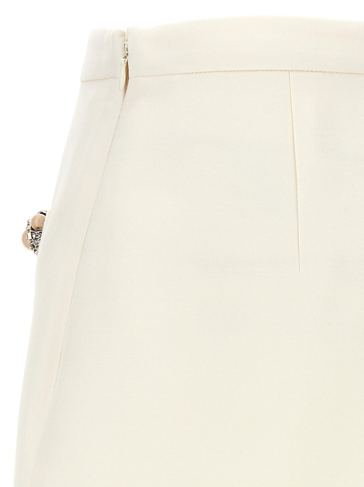 Valentino Garavani Crepe Couture Skirt Gonne Bianco