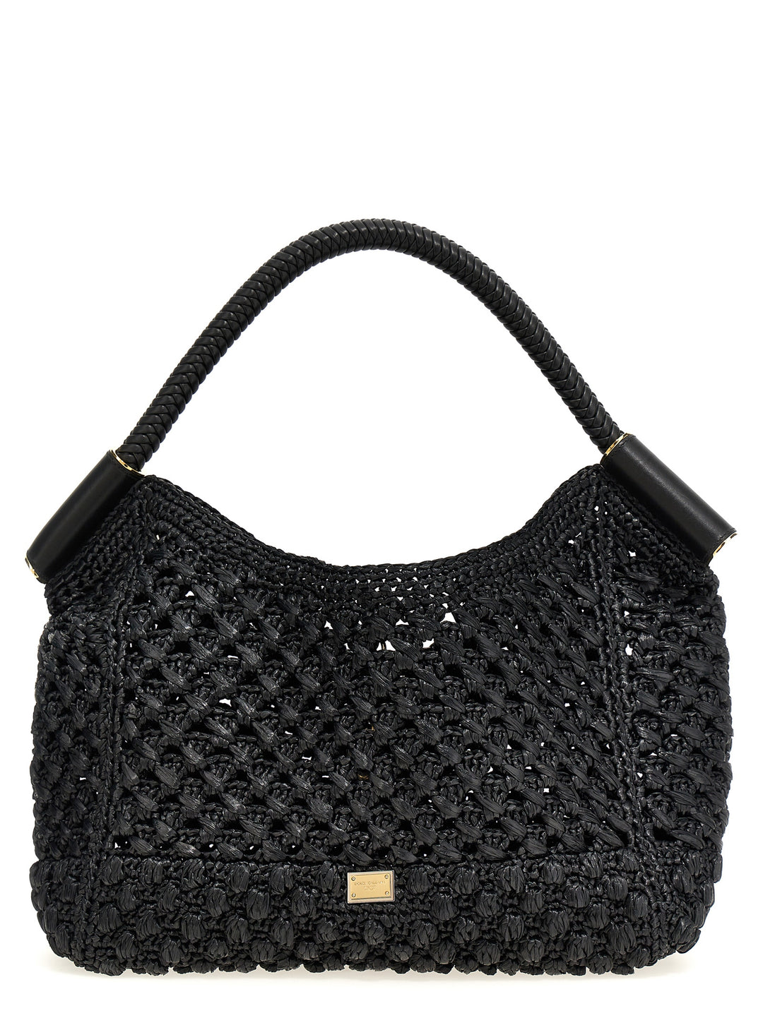 Raffia Shopping Bag Tote Nero