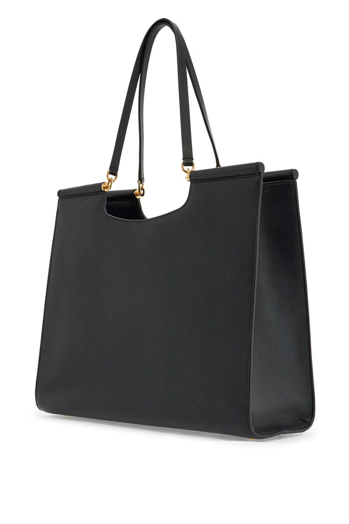 Borsa Tote Grande In Pelle Nera