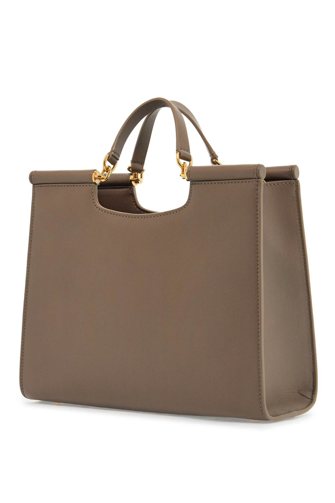 Borsa Tote In Vitello Beige Con Tracolla Regolabile