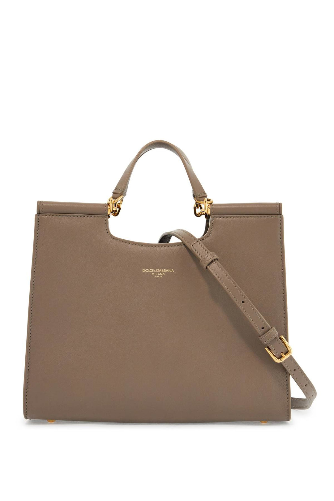 Borsa Tote In Vitello Beige Con Tracolla Regolabile