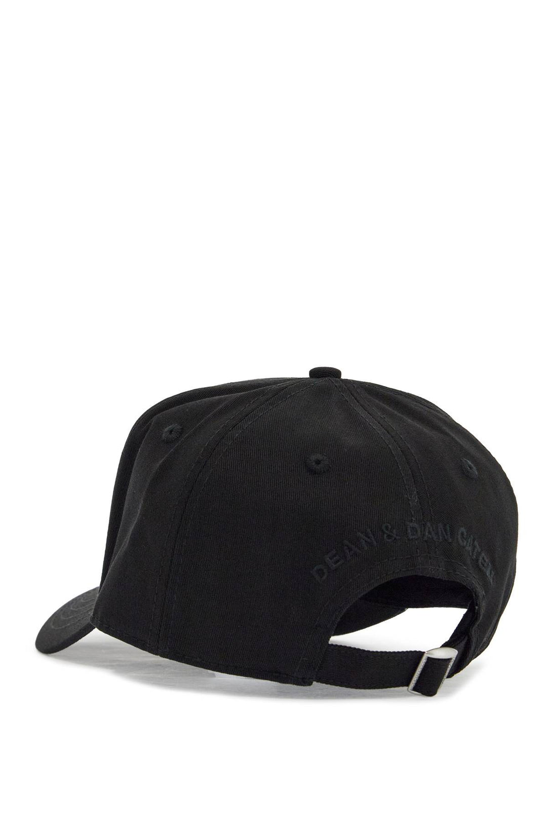 Cappello Da Baseball Nero Con Logo Grigio E Visiera Curvata