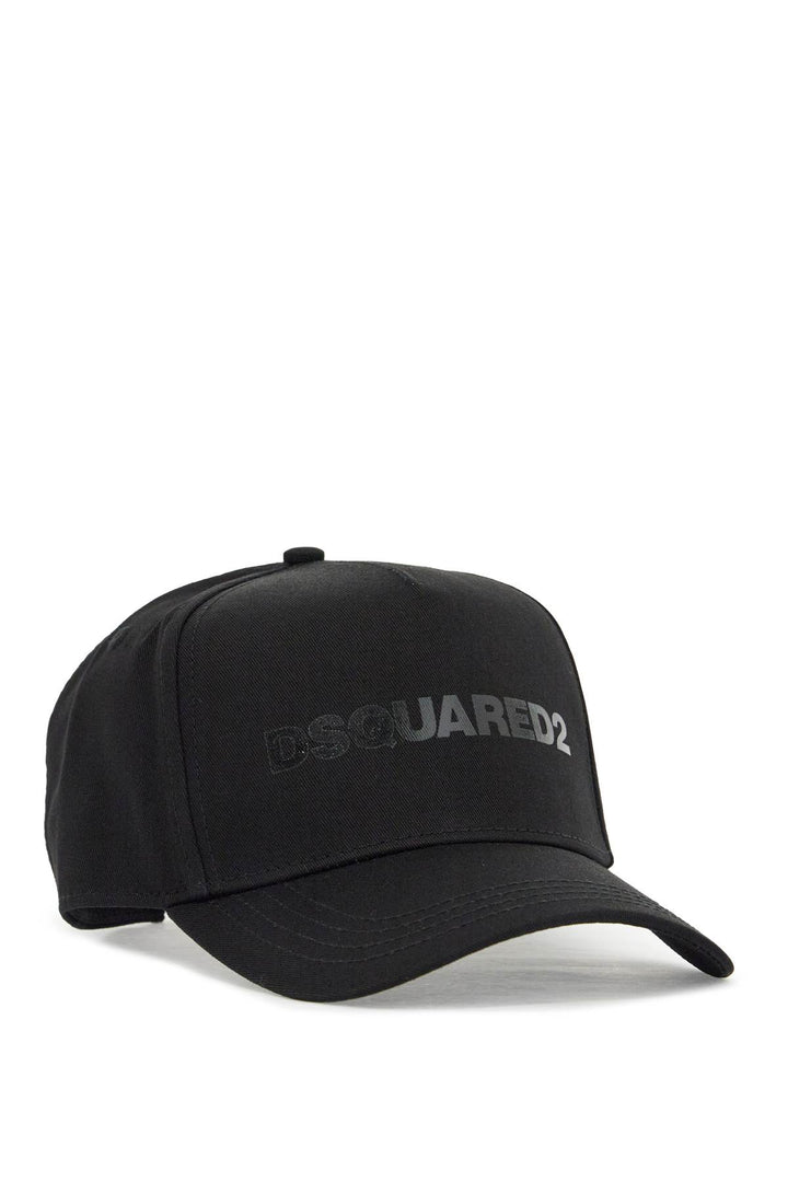 Cappello Da Baseball Nero Con Logo Grigio E Visiera Curvata