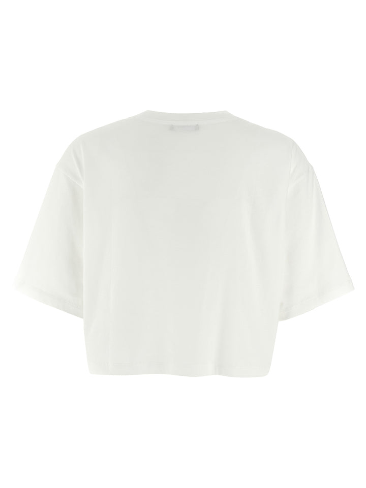 Logo Crop T Shirt Bianco/Nero