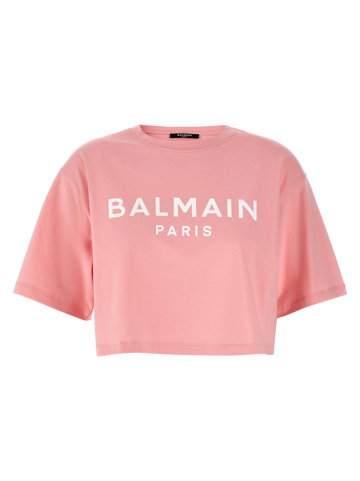 Logo Crop T Shirt Rosa