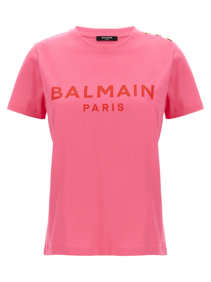 Logo Print T Shirt Fucsia