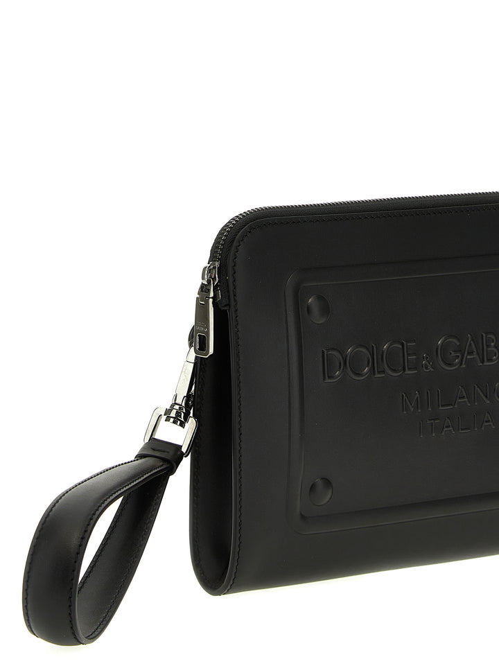 Logo  Bag Clutch Nero