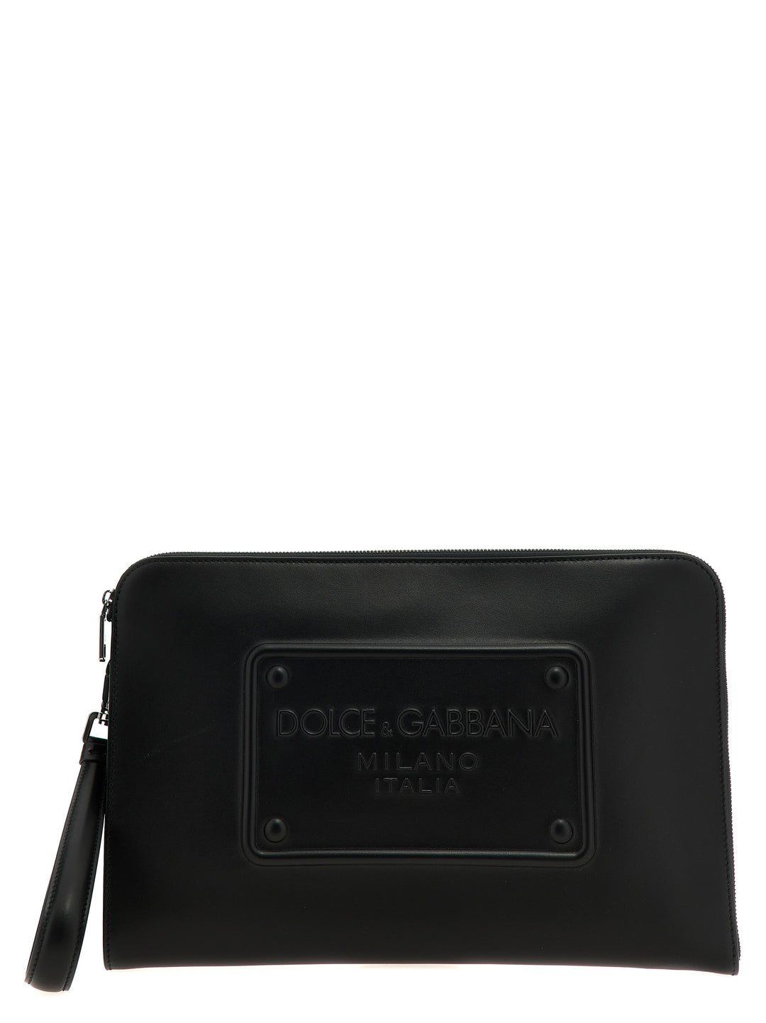 Large Plaque Pouch Clutch Nero