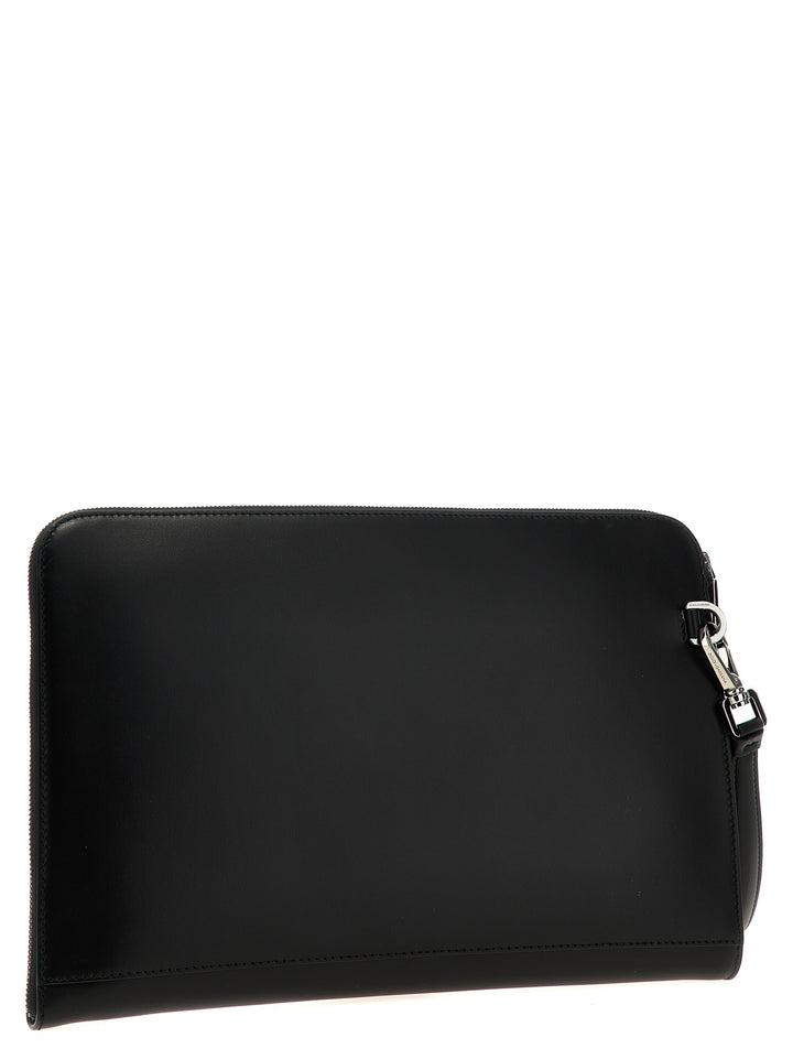 Large Plaque Pouch Clutch Nero