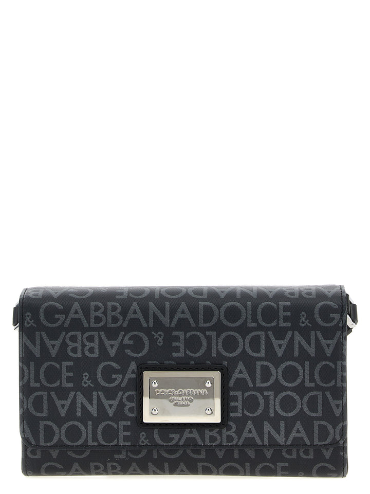 Coated Jacquard Crossbody Bag Borse A Tracolla Nero