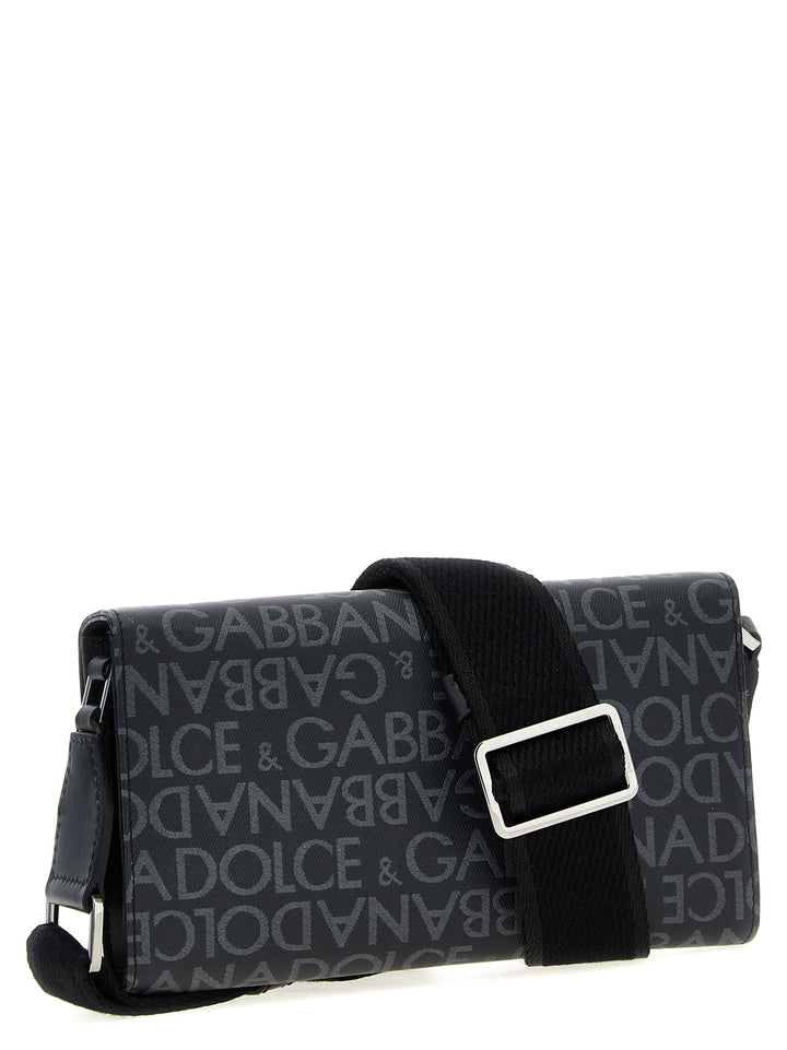 Coated Jacquard Crossbody Bag Borse A Tracolla Nero