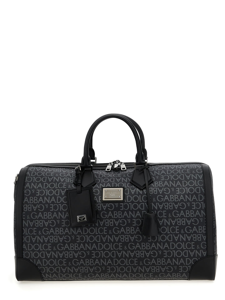 Smeared Jacquard Duffel Bag Lifestyle Nero